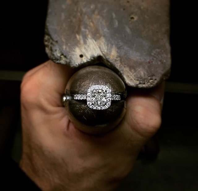 Arman's Jewellers Goldsmith creates Custom Diamond Engagement Rings on premises