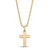 Beveled Edge Gold Steel Cross Pendant Necklace at Arman's Jewellers Kitchener