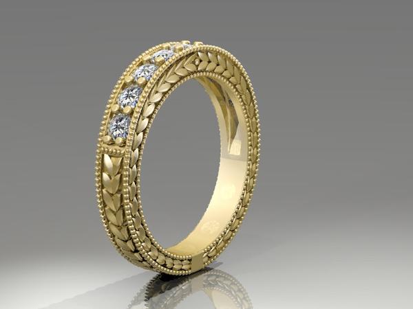 Custom Yellow Gold Diamond Wedding Bands at Arman's Jewellers Kitchener