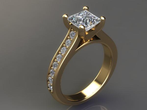 Quality Yellow Gold Princess Cut Diamond Engagement Ring at Arman's Jewellers Kitchener-Waterloo