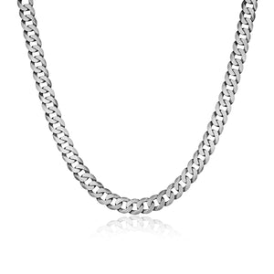 ETHOS Brushed Gun Metal Silver Curb Chain Necklace at Arman's Jewellers Kitchener