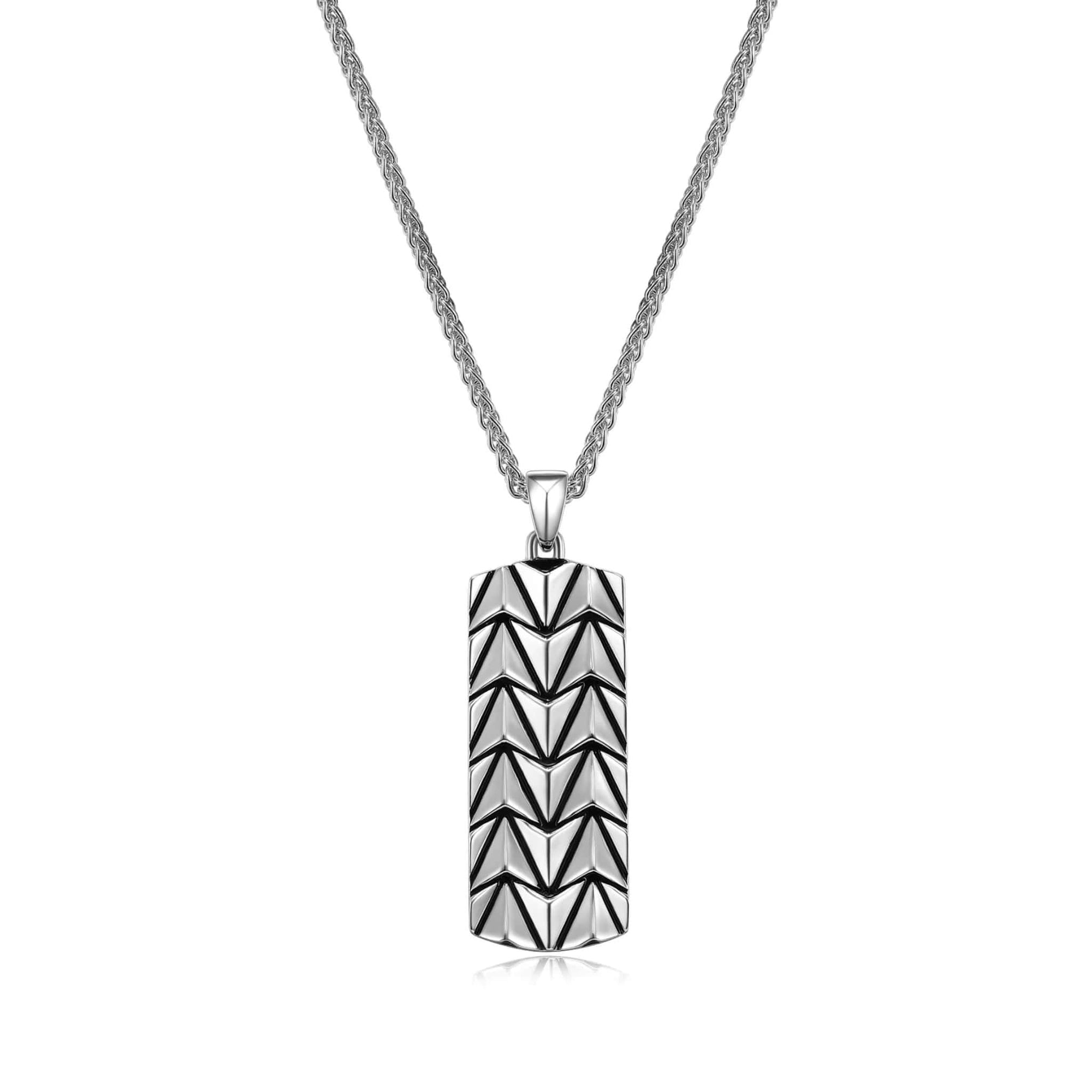 ETHOS "Chevron" Silver Dog Tag Necklace at Arman's Jewellers Kitchener
