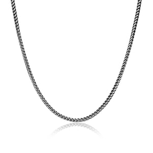ETHOS Gunmetal Franco Chain Silver Necklace at Arman's Jewellers Kitchener