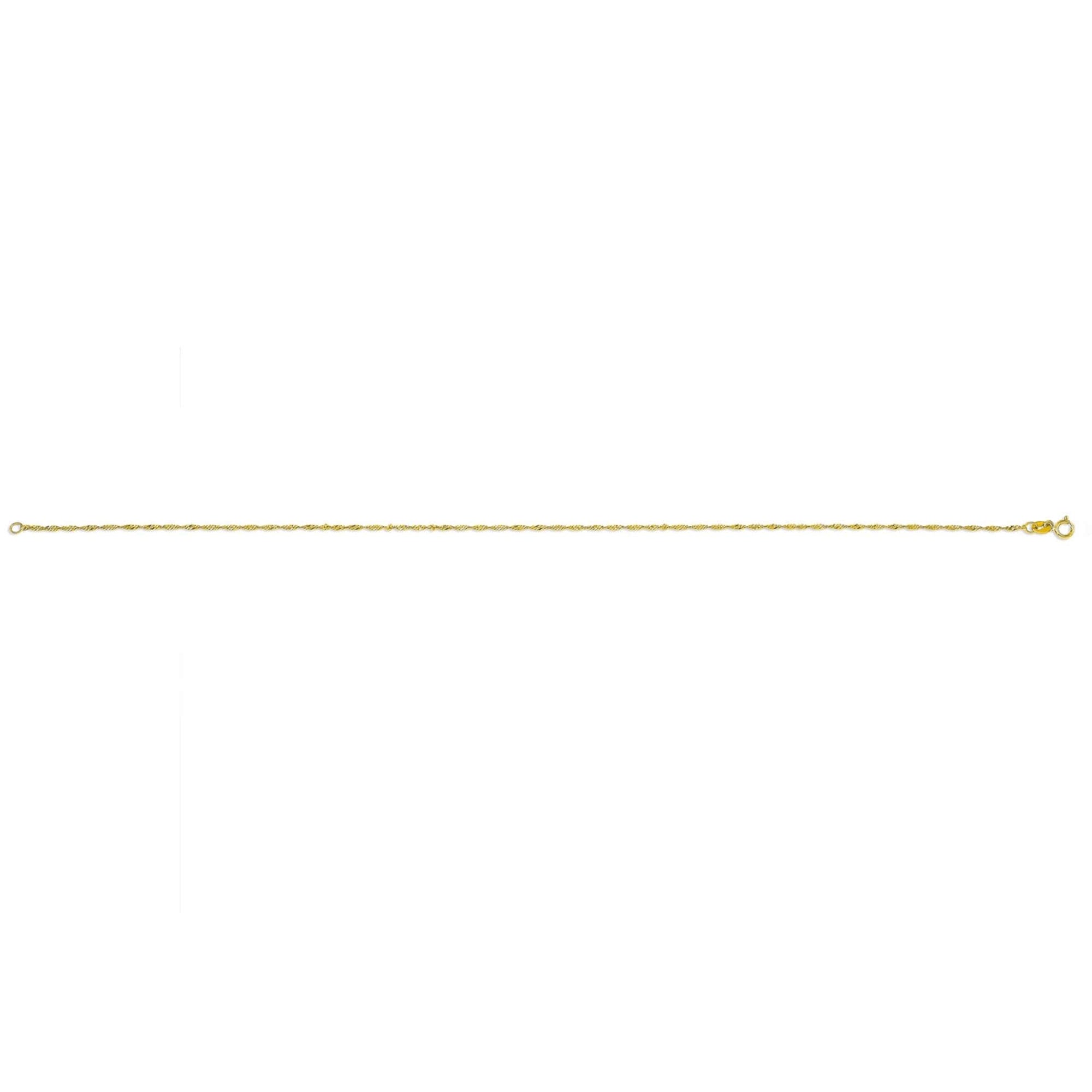 10K Yellow Gold Singapore Chain Anklet at Arman's Jewellers