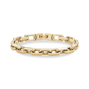 7mm Stainless Steel Gold Oval Link Bracelet at Arman's Jewellers