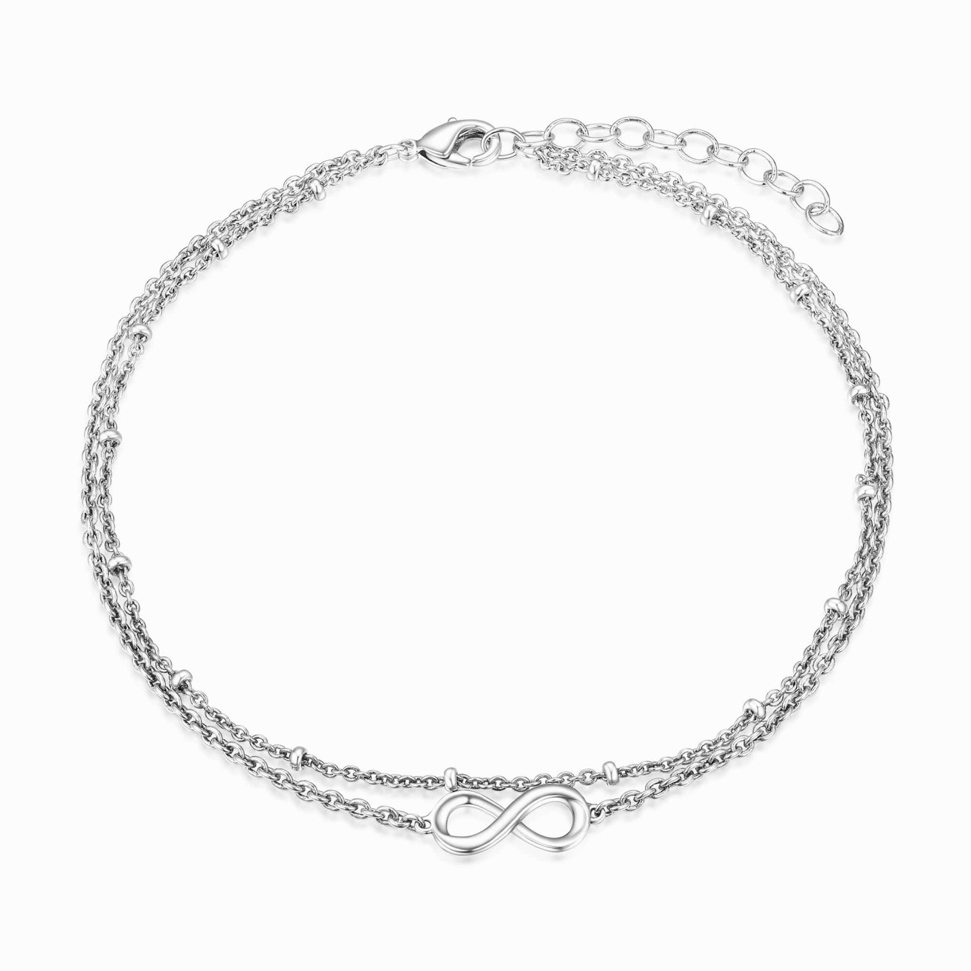 Double Strand Infinity Silver Anklet at Arman's Jewellers