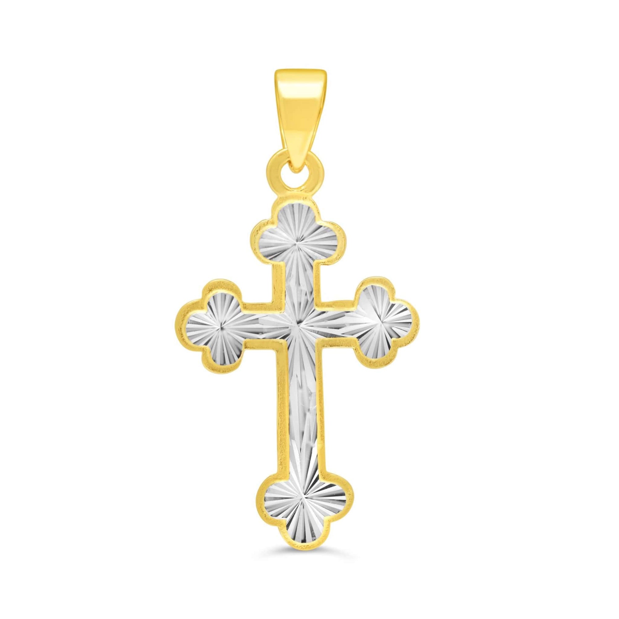 10K Two-Tone Diamond Cut Cross Pendant at Arman's Jewellers Kitchener