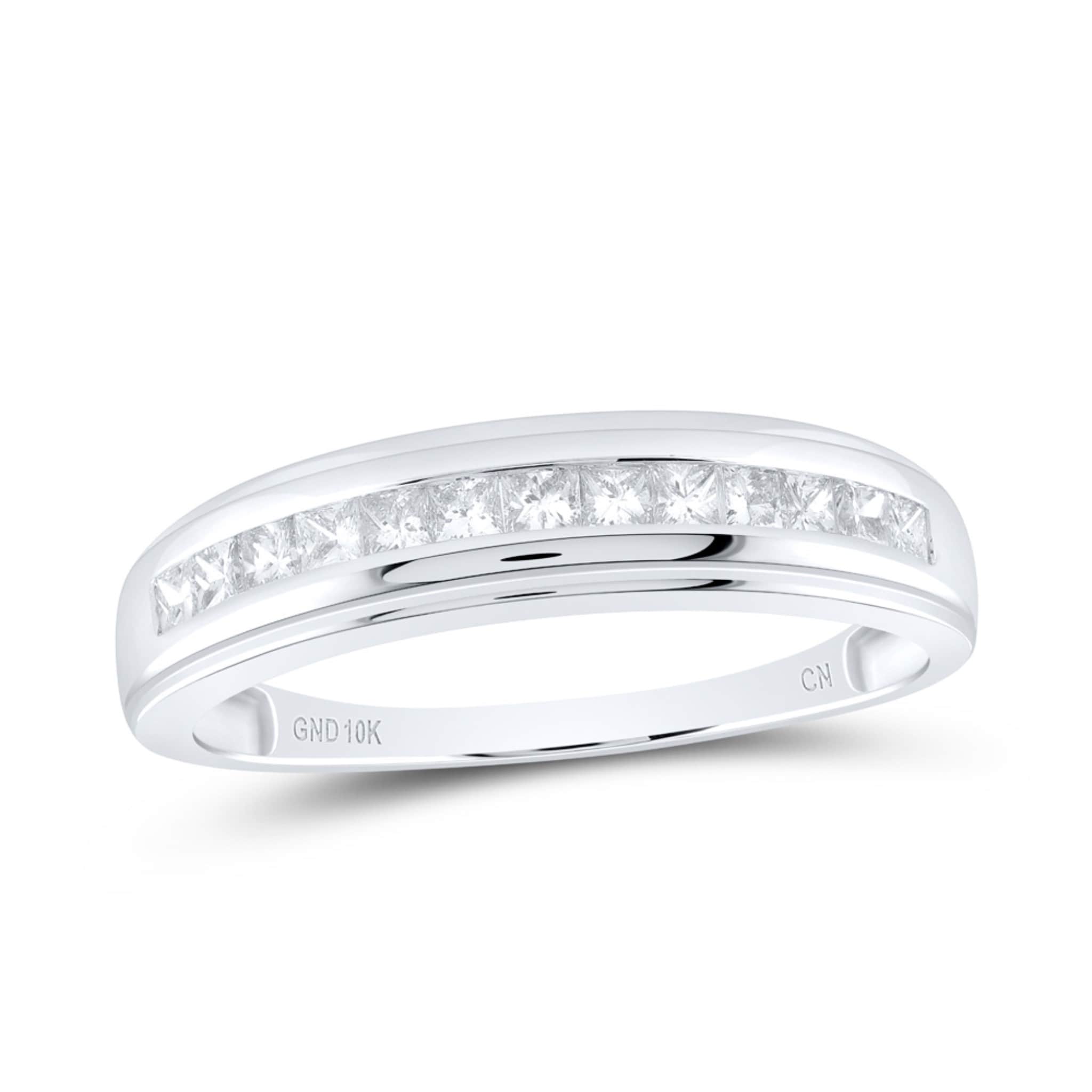 10K White Gold Men's Princess Cut Diamond Wedding Band at Arman's Jewellers Kitchener