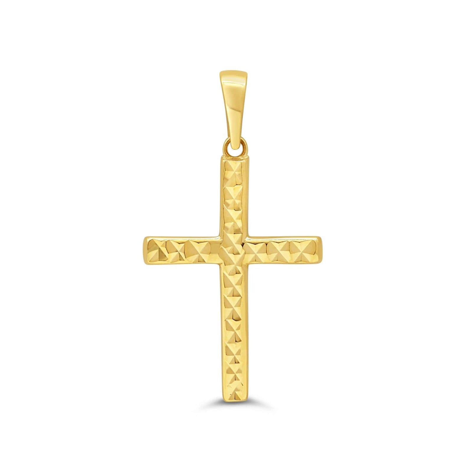 10K Yellow Gold Diamond-Cut Cross Pendant at Arman's Jewellers Kitchener