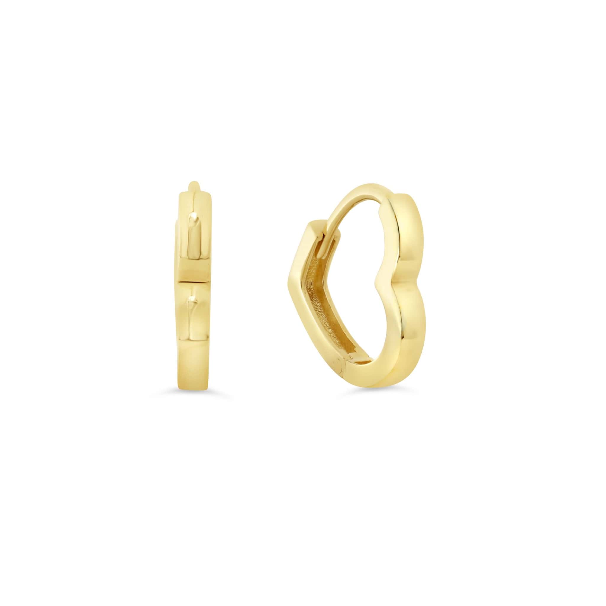 10k Yellow Gold Heart Shaped Huggie Earrings at Arman's Jewellers Kitchener