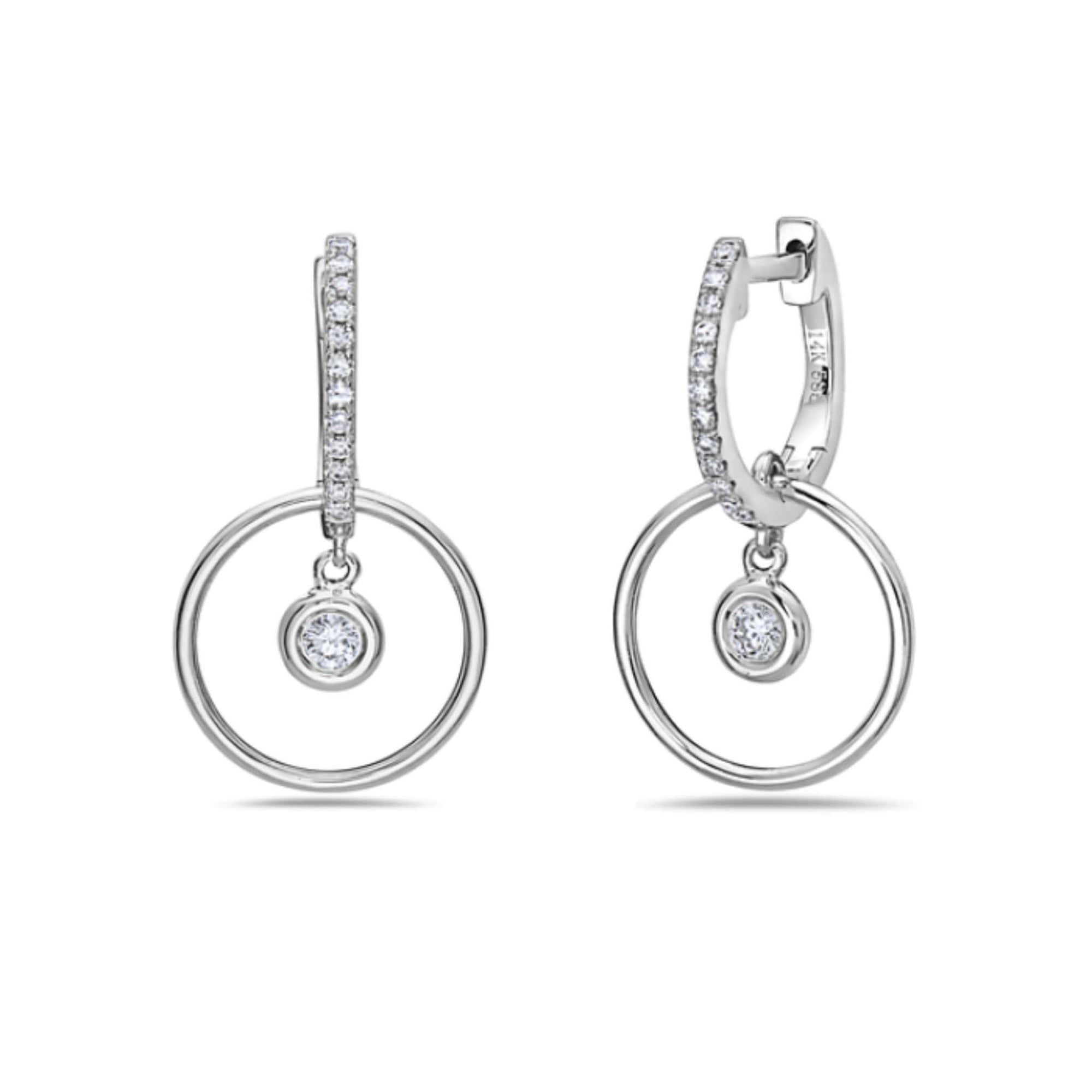 14K Diamond Circle Hoop Earrings at Arman's Jewellers Kitchener