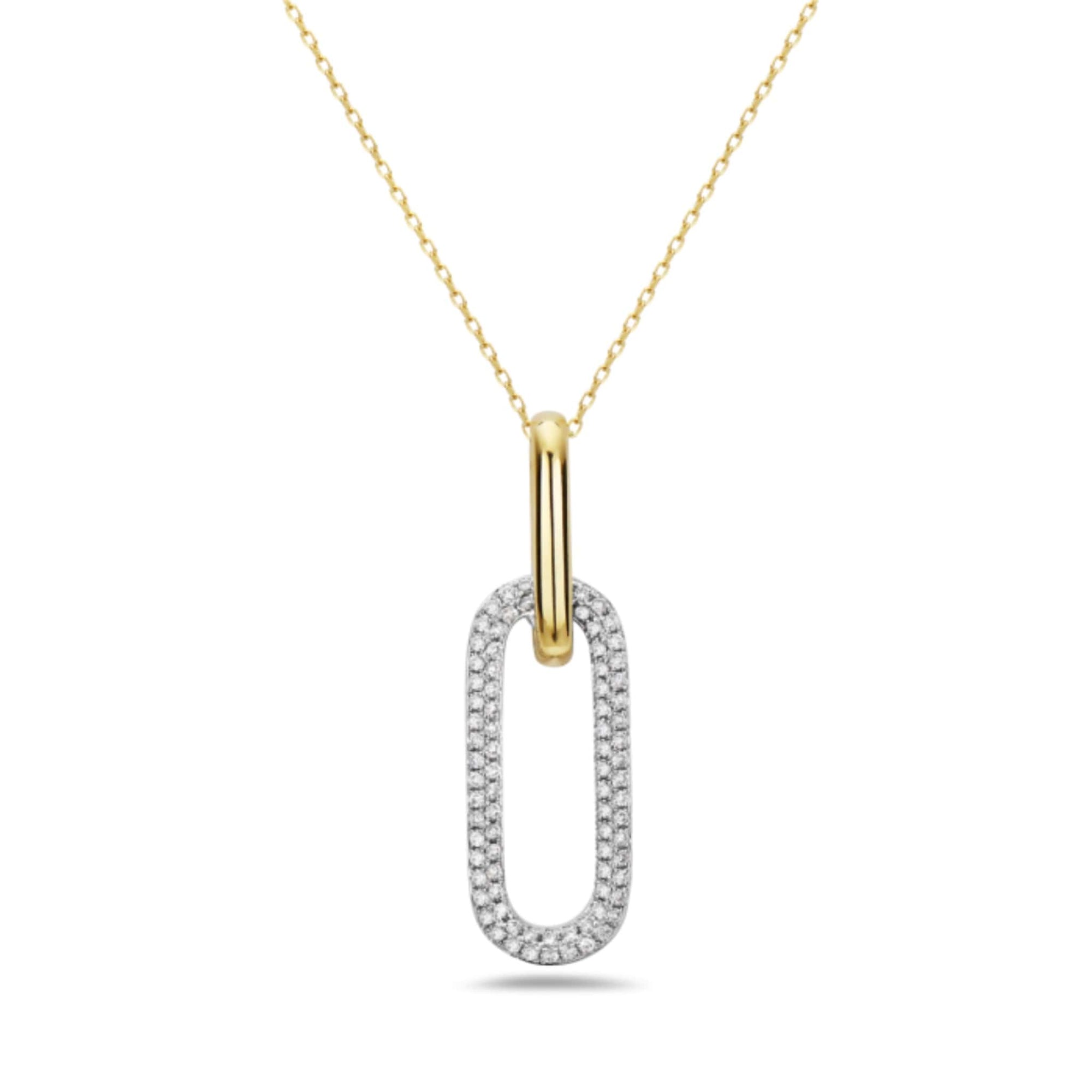 14K Two-Tone Paperclip Diamond Necklace at Arman's Jewellers Kitchener