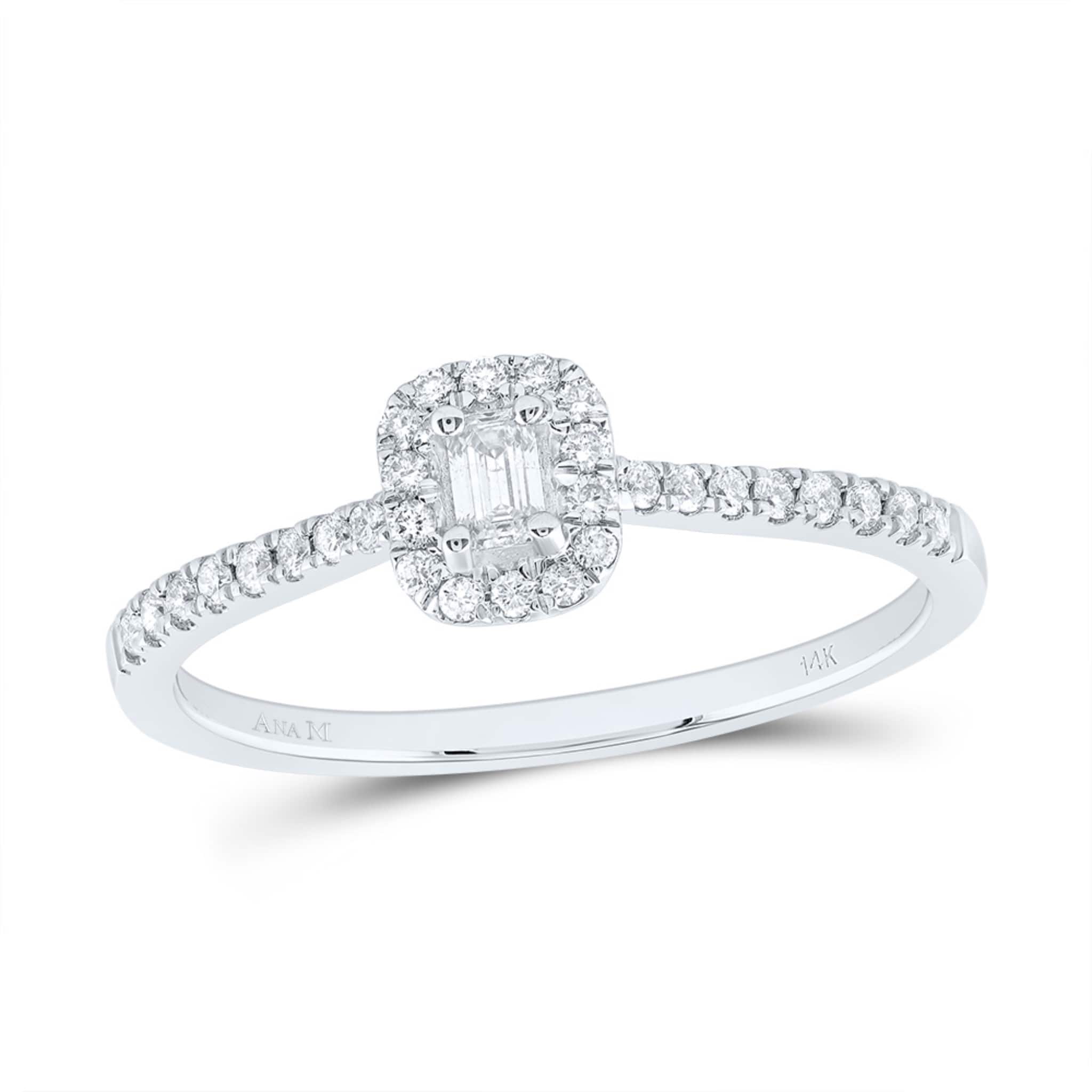 14K White Gold Ana Emerald Cut Promise Ring at Arman's Jewellers Kitchener