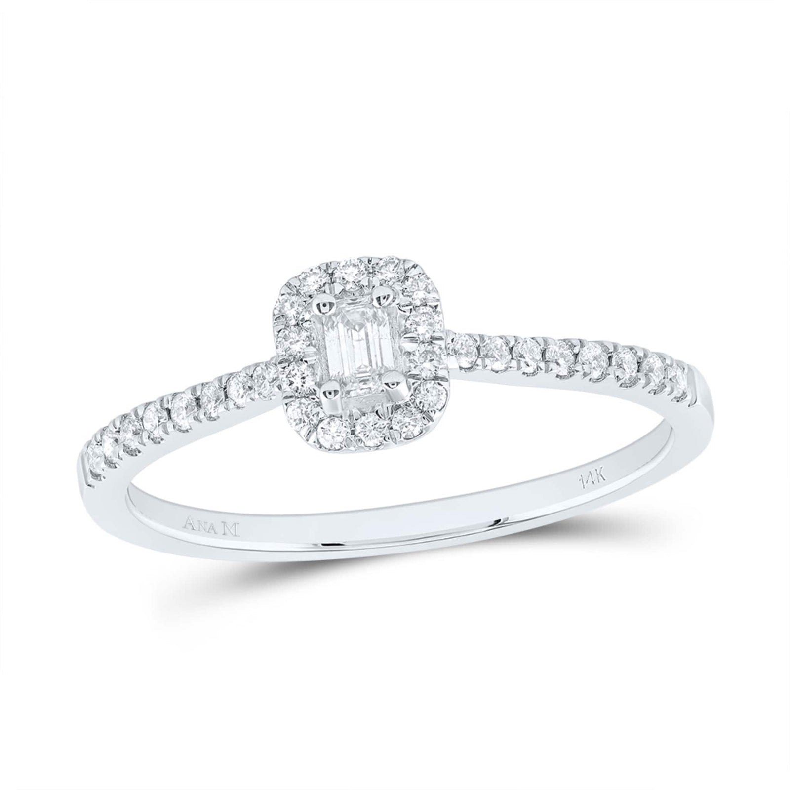 14K White Gold Ana Emerald Cut Promise Ring at Arman's Jewellers Kitchener