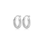 15mm Polished Tube Silver Hoop Earrings at Arman's Jewellers Kitchener