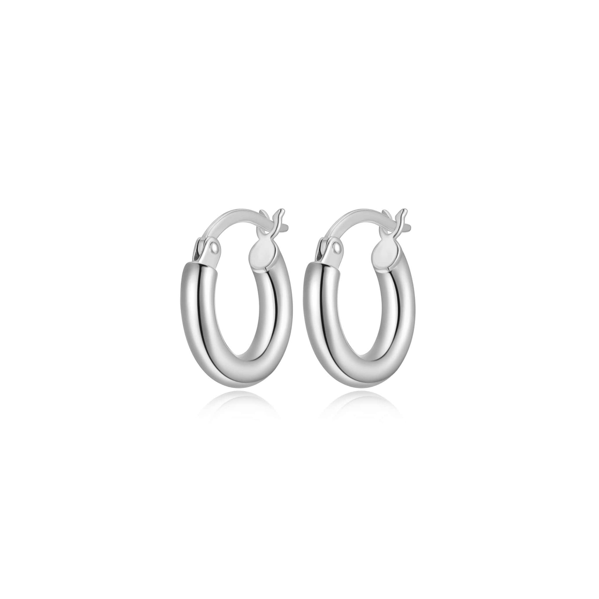 15mm Polished Tube Silver Hoop Earrings at Arman's Jewellers Kitchener