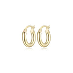 15mm Polished Tube 18K Gold Plated Silver Hoop Earrings at Arman's Jewellers Kitchener