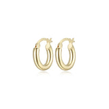 15mm Polished Tube 18K Gold Plated Silver Hoop Earrings at Arman's Jewellers Kitchener