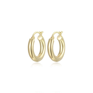 20mm Polished Tube 18K Gold Plated Silver Hoop Earrings at Arman's Jewellers Kitchener