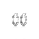20mm Polished Tube Silver Hoop Earrings at Arman's Jewellers Kitchener