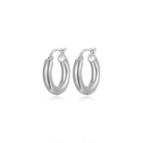 20mm Polished Tube Silver Hoop Earrings at Arman's Jewellers Kitchener
