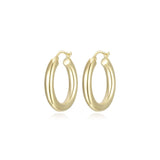 Polished Tube Silver Hoop Earrings