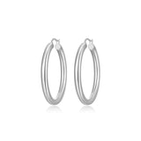 40mm Polished Tube Silver Hoop Earrings at Arman's Jewellers Kitchener