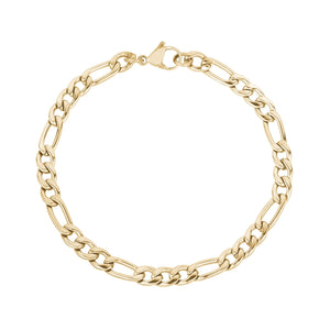 5mm Gold Figaro Link Steel Bracelet at Arman's Jewellers Kitchener