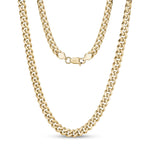 8mm Gold Steel Miami Cuban Link Chain Necklace