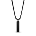 Beveled Edge Black Steel Bar Pendant Necklace at Arman's Jewellers Kitchener