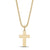 Beveled Edge Gold Steel Cross Pendant Necklace at Arman's Jewellers Kitchener