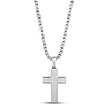 Beveled Edge Steel Cross Pendant Necklace at Arman's Jewellers Kitchener