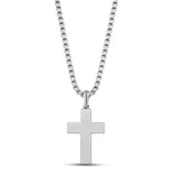 Beveled Edge Steel Cross Pendant Necklace at Arman's Jewellers Kitchener