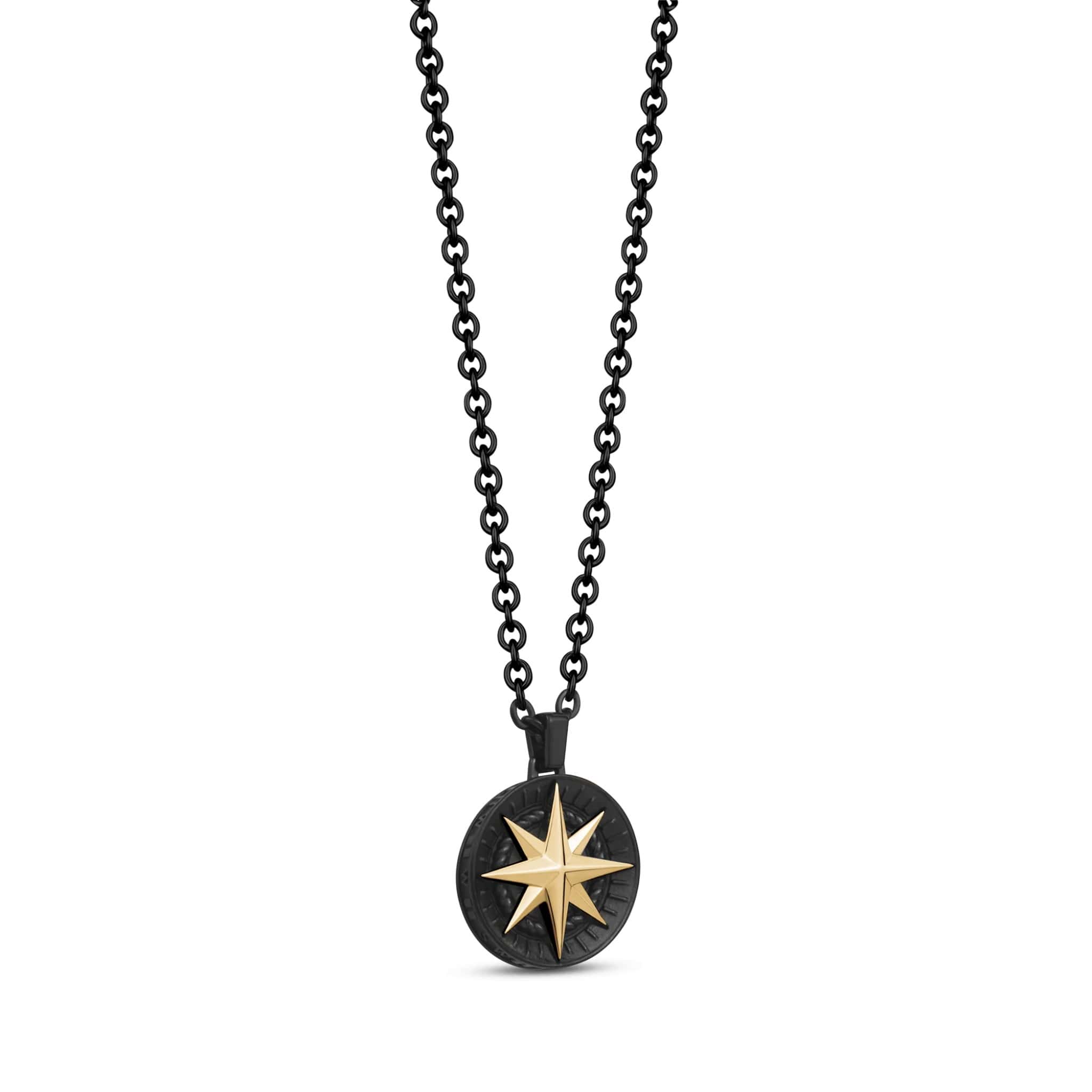 Black North Star Pendant Steel Necklace at Arman's Jewellers Kitchener
