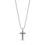 Black Stone Reversible Steel Cross Necklace at Arman's Jewellers Kitchener