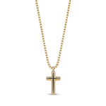 Black Stone Reversible Steel Gold Cross Necklace at Arman's Jewellers Kitchener