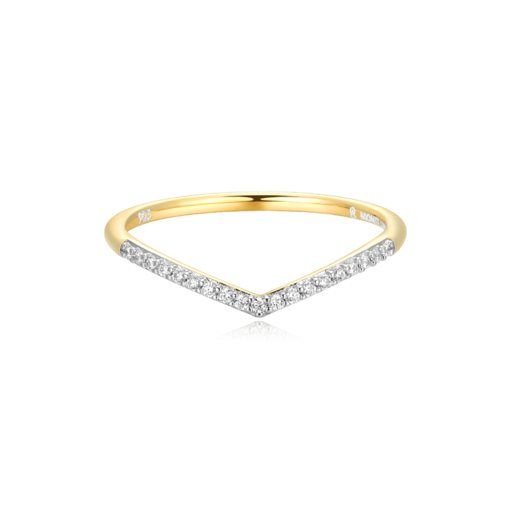 Chevron Stackable Ring in 18K Yellow Gold-Plated Sterling Silver at Arman's Jewellers Kitchener Waterloo