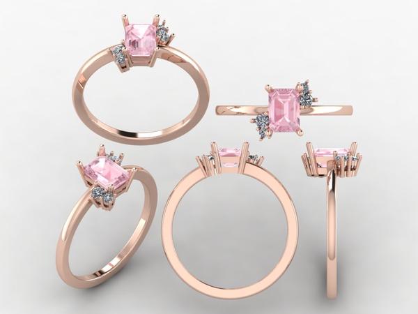 Custom Modern Rose Gold Morganite Engagement Ring at Arman's Jewellers Kitchener-Waterloo