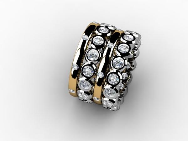 Custom Stackable Diamond Eternity Wedding Bands Hand Set at Arman's Jewellers