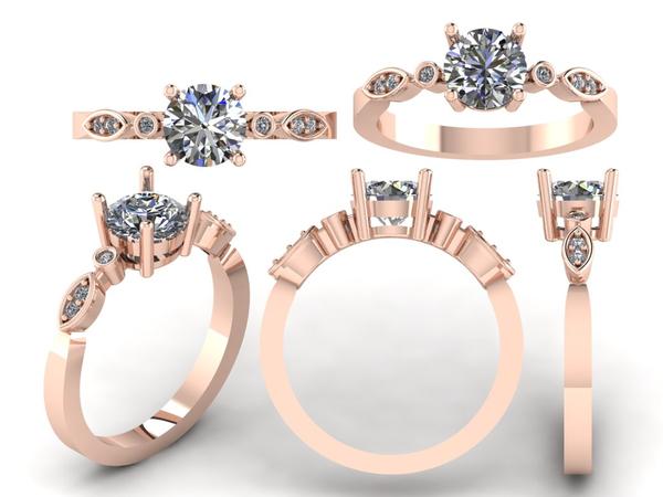 Custom Vintage Rose Gold Diamond Engagement Ring at Arman's Jewellers Kitchener-Waterloo