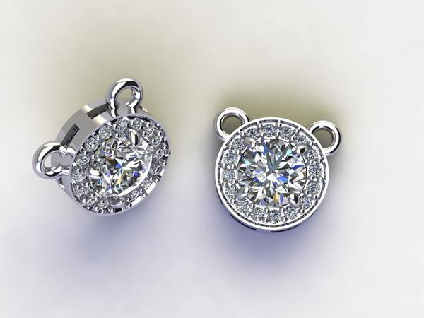 Custom White Gold Diamond Halo Pendant at Arman's Jewellers Kitchener-Waterloo