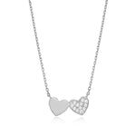 Diamond Twin Heart Necklace in Rhodium-Plated Sterling Silver at Arman's Jewellers Kitchener Waterloo