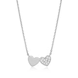 Diamond Twin Heart Necklace in Rhodium-Plated Sterling Silver at Arman's Jewellers Kitchener Waterloo