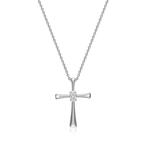 Diamondlite CZ 5x3mm oval cross pendant in sterling silver at Armans Jewellers Kitchener