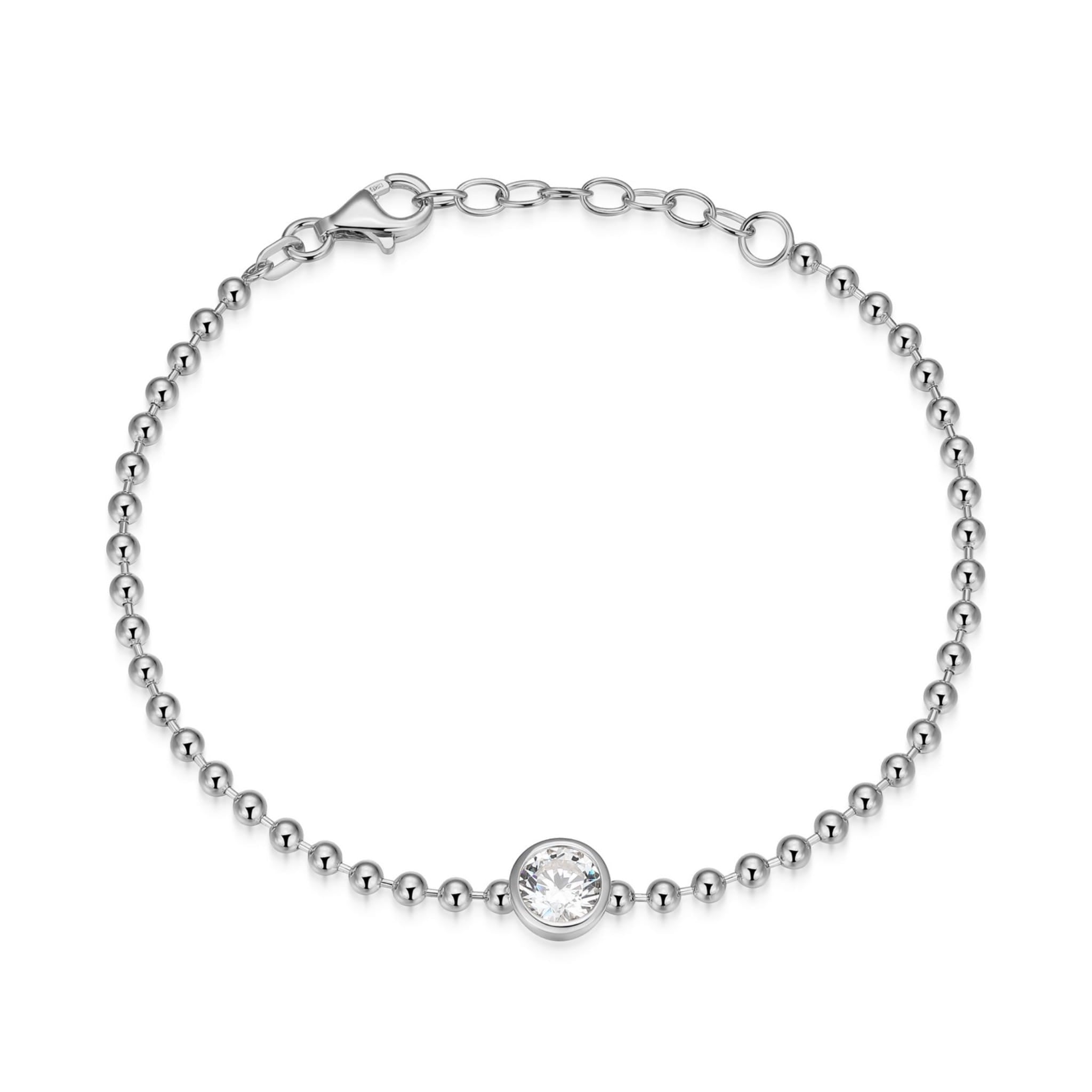 Diamondlite CZ Bead Silver Bracelet at Arman's Jewellers Kitchener Waterloo