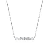 Diamondlite CZ Oval & Round Bar Silver Necklace at Arman's Jewellers Kitchener Waterloo