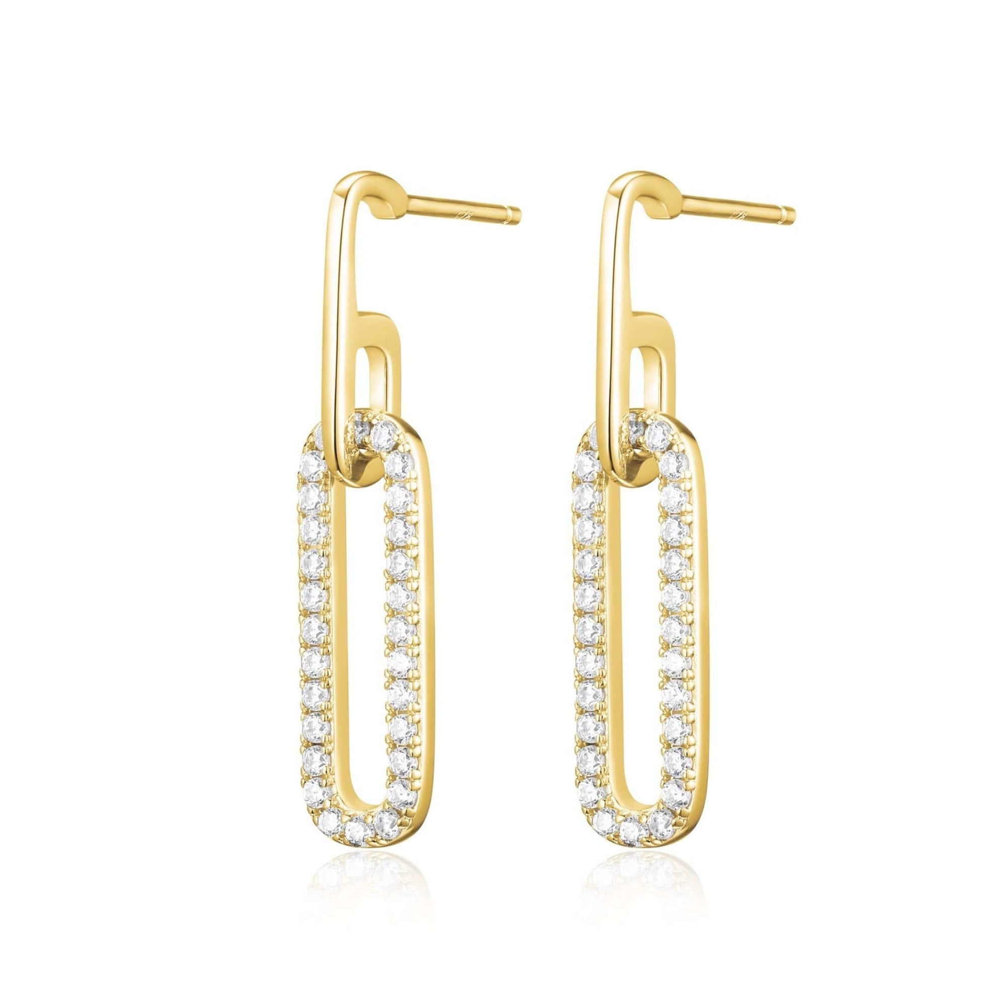 Diamondlite CZ Paperclip Link Silver Earrings at Arman's Jewellers