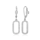 ELLE ALLURE RHODIUM PLATED 3A CZ HALO DANGLE LEVERBACK EARRING AT ARMANS JEWELLERS KITCHENER WATERLOO