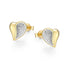 ELLE AMOUR RHODIUM & 18K GOLD PLATED D 2TONE 3A PAVE CZ HEART STUD EARRING AT ARMANS JEWELLERS KITCHENER WATERLOO