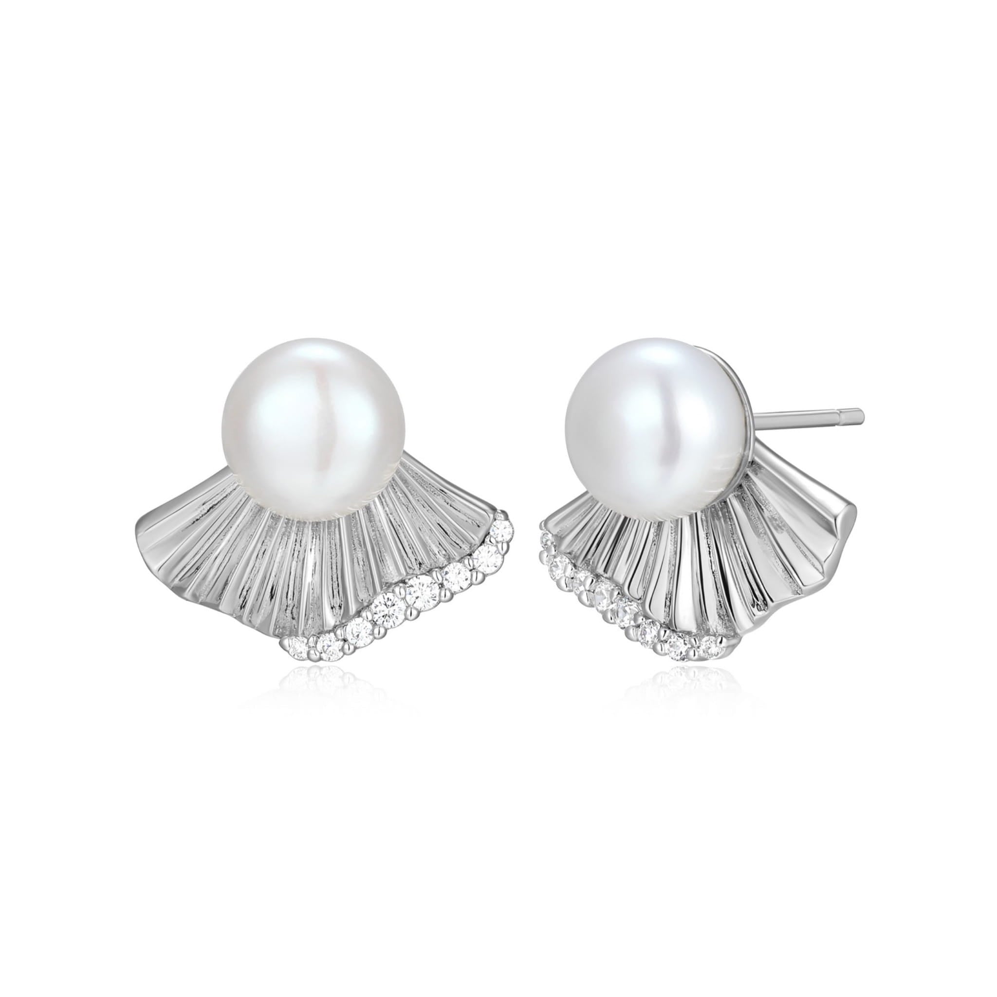 ELLE "Breeze" Genuine Pearl Silver Stud Earrings at Arman's Jewellers Kitchener